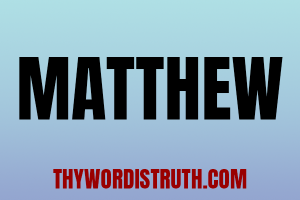 4 Lessons on Matthew